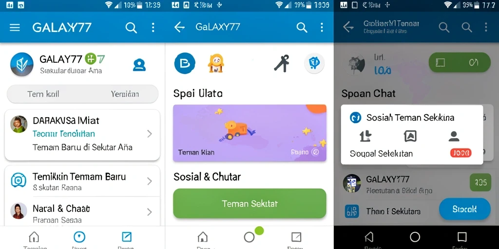 Tampilan antarmuka GALAXY77 yang modern dan interaktif.