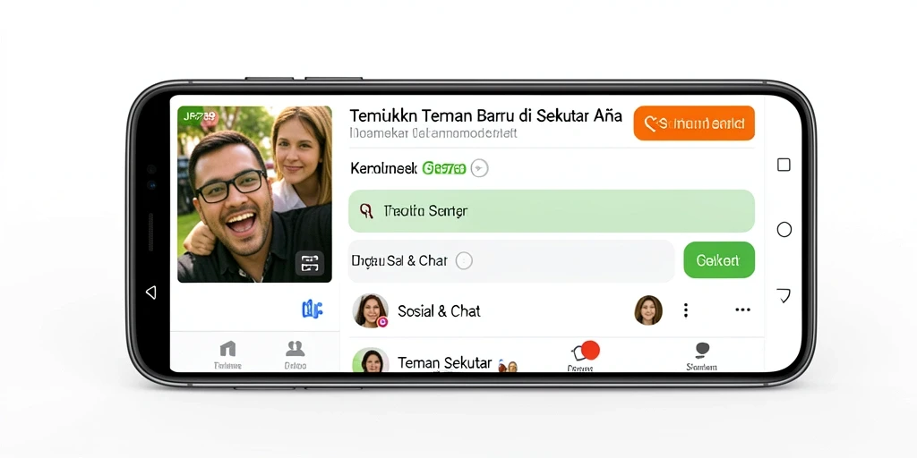 Antarmuka aplikasi JP6789 yang menarik untuk Teman Sekitar.