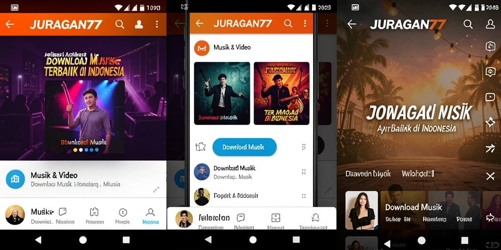 Tampilan antarmuka JURAGAN77 yang menarik dan fungsional untuk Download Musik.