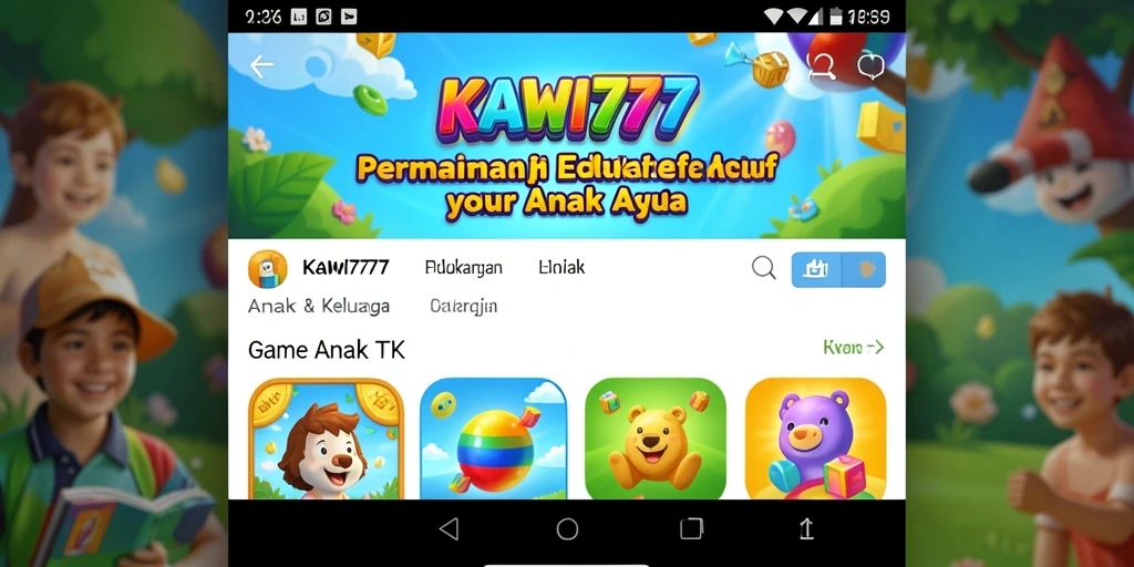 Tampilan antarmuka KAWI777 yang ceria dan interaktif untuk anak-anak.
