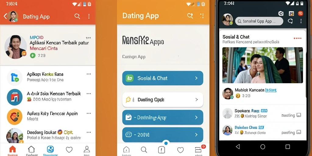 Antarmuka MPOID menampilkan berbagai fitur menarik untuk pengguna Dating App.