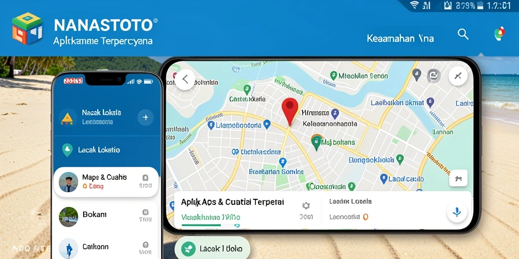 Tampilan antarmuka utama aplikasi Lacak Lokasi NANASTOTO.