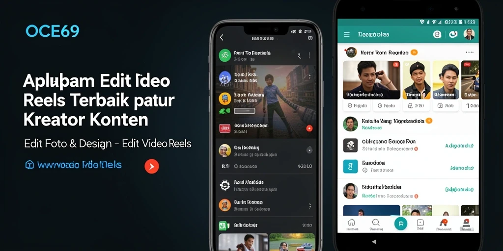 Tampilan antarmuka OCE69 untuk pengeditan video Reels yang intuitif.