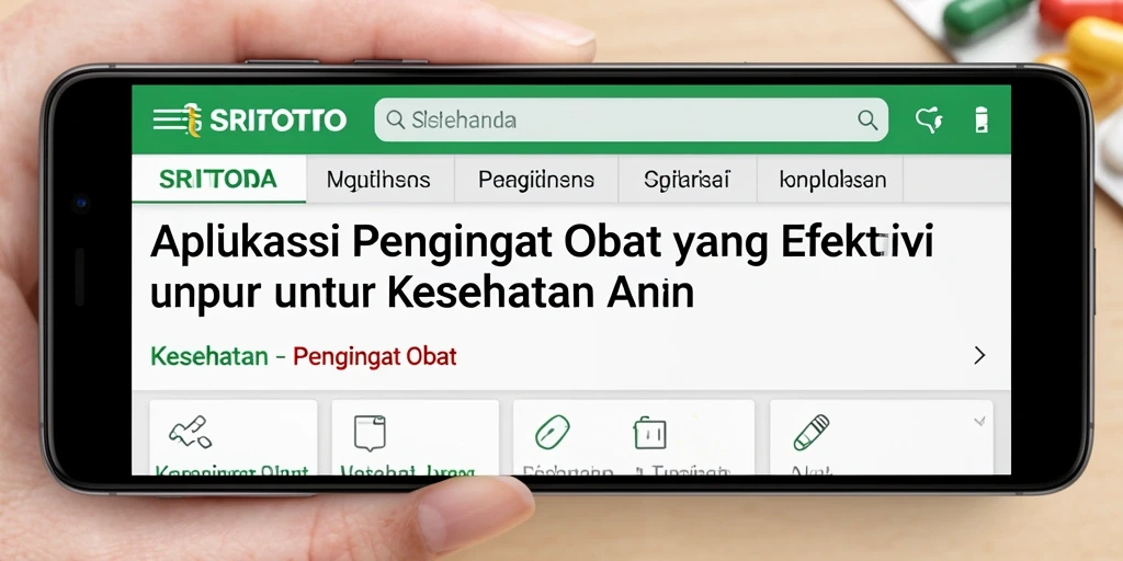 Antarmuka aplikasi SRITOTO dengan fitur pengingat obat yang jelas.